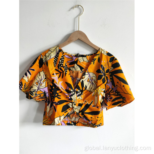 Beach V-neck Blouse Women's Beach V-neck Blouse Factory